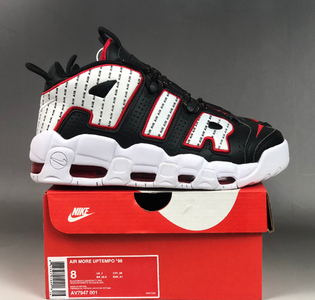 Air More Uptempo 96 Black White University Red  AV7947-001