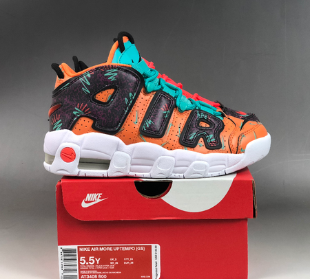 Air More Uptempo GS Total Orange Black Hiper Jade AT3408-800