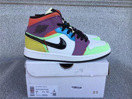 Air Jordan 1 Mid SE White Black Lightbulb Team Orange CW1140-100