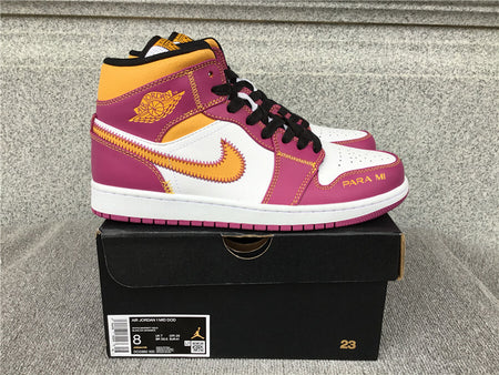 Air Jordan 1 Mid Familia White Fuchsia Orange Black DC0500 100