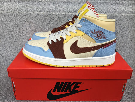 Air Jordan 1 Mid Fearless Ski Blue Grey Yellow CU2803-200