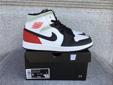 Air Jordan 1 Mid White Track Red Black Igloo 852542-100