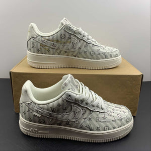 LV x Air Force 1 07 Low Light Green Gray Metallic Gold IA9V9E