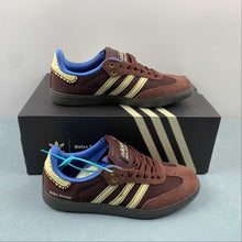 Cargar imagen en el visor de la galería, Wales Bonner x Adidas Samba Nylon Fox Brown Sandy Beige Lucky Blue IE0579
