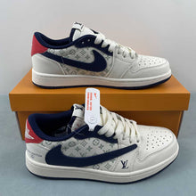 Cargar imagen en el visor de la galería, Fragment Design x Travis Scott x Air Jordan 1 Low OG SP LV Dark Blue White Black Red LI5188-002
