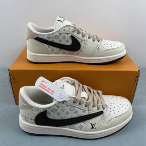 Fragment Design x Travis Scott x Air Jordan 1 Low OG SP LV Off White Beige Black LI5188-006