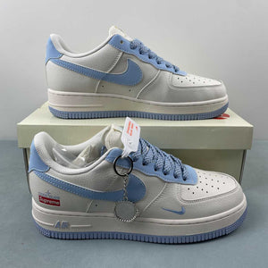 Supreme x Air Force 1 07 Low Red Beige Ice Blue BB9599-205