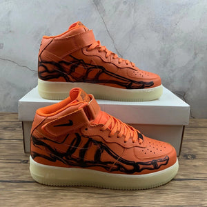 Air Force 1 07 Mid Skeleton Brilliant Orange Black CU8067-801