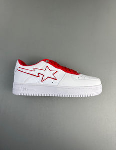 BAPE STA Patent Leather White Red