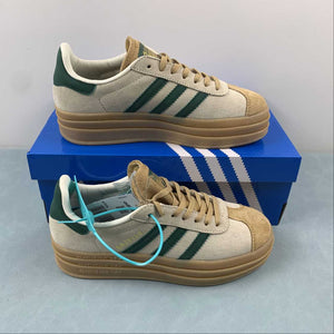 Adidas Gazelle Bold Cream White Collegiate Green Magic Beige ID7056