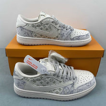Cargar imagen en el visor de la galería, Fragment Design x Travis Scott x Air Jordan 1 Low OG SP Off White Blue Gray SJ2068-007
