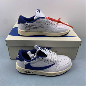 Travis Scott x Air Jordan 1 Low OG White Navy Blue Black DH7890-111