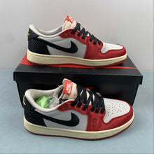 Cargar imagen en el visor de la galería, Air Jordan 1 Retro Low OG Trophy Room Away Sail Black Varsity Red Muslin FN0432-100
