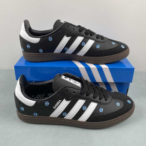 Adidas Samba OG Light Blue Floral Core Black Footwear White Gum IF4397