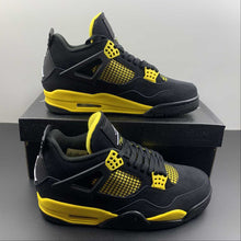 Cargar imagen en el visor de la galería, Air Jordan 4 Retro Thunder Black White Tour Yellow DH6927-017
