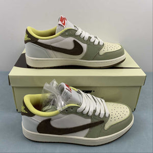 Travis Scott x Air Jordan 1 Low OG Brown Yellow Green DM7866-603