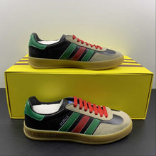 Cargar imagen en el visor de la galería, Adidas x Gucci Gazelle Black Green Red Leather
