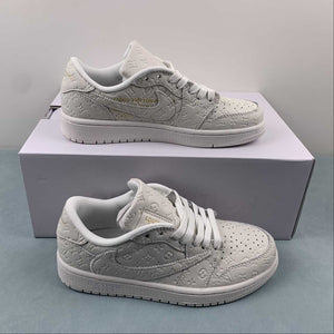 Off-White x Travis Scott x LV x Air Jordan 1 Low White MS0232
