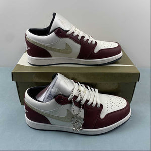 Air Jordan 1 Low SE CNY Sail Metallic Gold Grain Dark Team Red FJ5735-100
