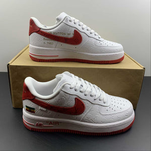 Louis Vuitton x Air Force 1 White and Red Flag LD0212