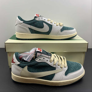 Travis Scott x Air Jordan 1 Low OG Dark Green White Red CQ4277-993