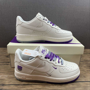 Air Force 1 07 Low Sacramento Kings Rice White Grey Purple NK6928-205