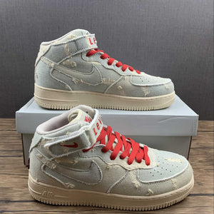 Levis x Air Force 1 07 Mid Beige Red 51122-215