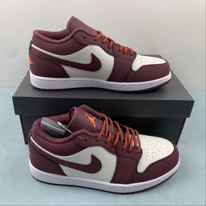 Air Jordan 1 Low Phantom Night Maroon Total Orange White 553560-068