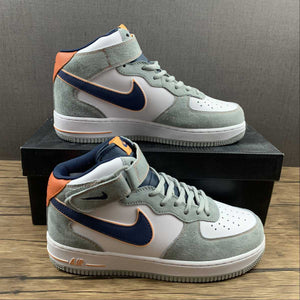 Air Force 1 07 Mid Midnight Blue Dark Orange Grey CQ5059-203