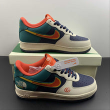 Cargar imagen en el visor de la galería, Air Force 1 07 Low North Face Gucci Dark Blue Beige Black BS9055-306

