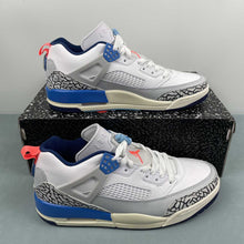 Cargar imagen en el visor de la galería, Air Jordan Spizike Low White Pure Platinum Blue Void Hot Lava FQ1759-110
