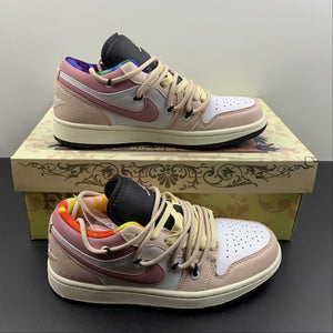 Air Jordan 1 Low SE “Pink Rose” Black White Onix-White Sail DQ8421-001