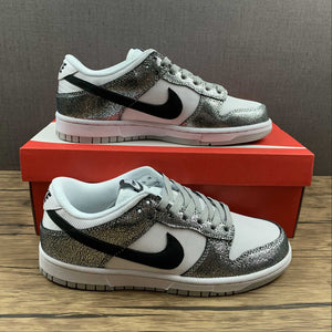 SB Dunk Low Shimmer Metallic Silver Black White DO5882-001