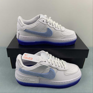 Air Force 1 Shadow Chenille Swoosh White Blue Tint FJ4567-100