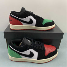 Cargar imagen en el visor de la galería, Air Jordan 1 Low Quai 54 White Black Scenery Green University Red FQ6703-100
