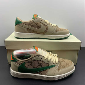 Travis Scott x Gucci x Air Jordan 1 Low OG Gray White Green DM7866-198