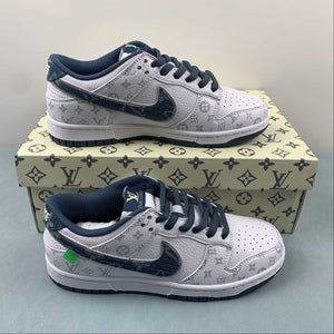 SB Dunk Low LV White Dark blue LV0526-593