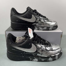 Cargar imagen en el visor de la galería, Air Force 1 07 Low Black Splash Silver Paint CW2288-012
