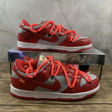 Cargar imagen en el visor de la galería, Dunk Low LTHR OW FUTURA Lt.Grey Red CT0856-600
