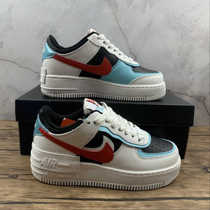 Air Force 1 Shadow White Bleached Aqua Black Chile Red DA4291-100