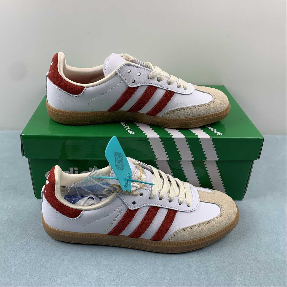 Adidas SAMBA OG Sporty and Rich Cloud White Collegiate Burgundy IF5660 ...