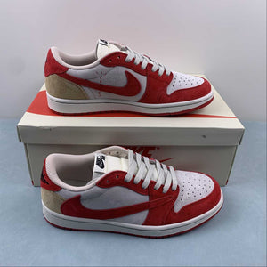 Travis Scott x Air Jordan 1 Low OG Gray Red Black DM7866-698