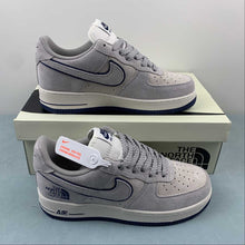 Cargar imagen en el visor de la galería, The North Face x Air Force 1 07 Low Suede Gray Navy Blue HD9999-001

