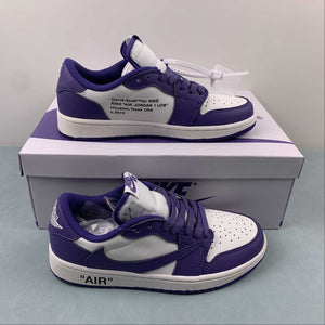 Travis Scott x Air Jordan 1 Low OG Purple White Black DM7890-386