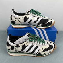 Cargar imagen en el visor de la galería, Adidas SL 72 OG Cow Print Core Black Off White Court Green JR1639
