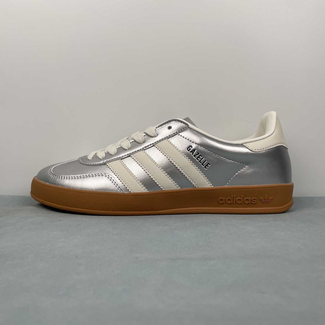 Adidas Gazelle Indoor Silver Metallic Core White Core Black JR1206