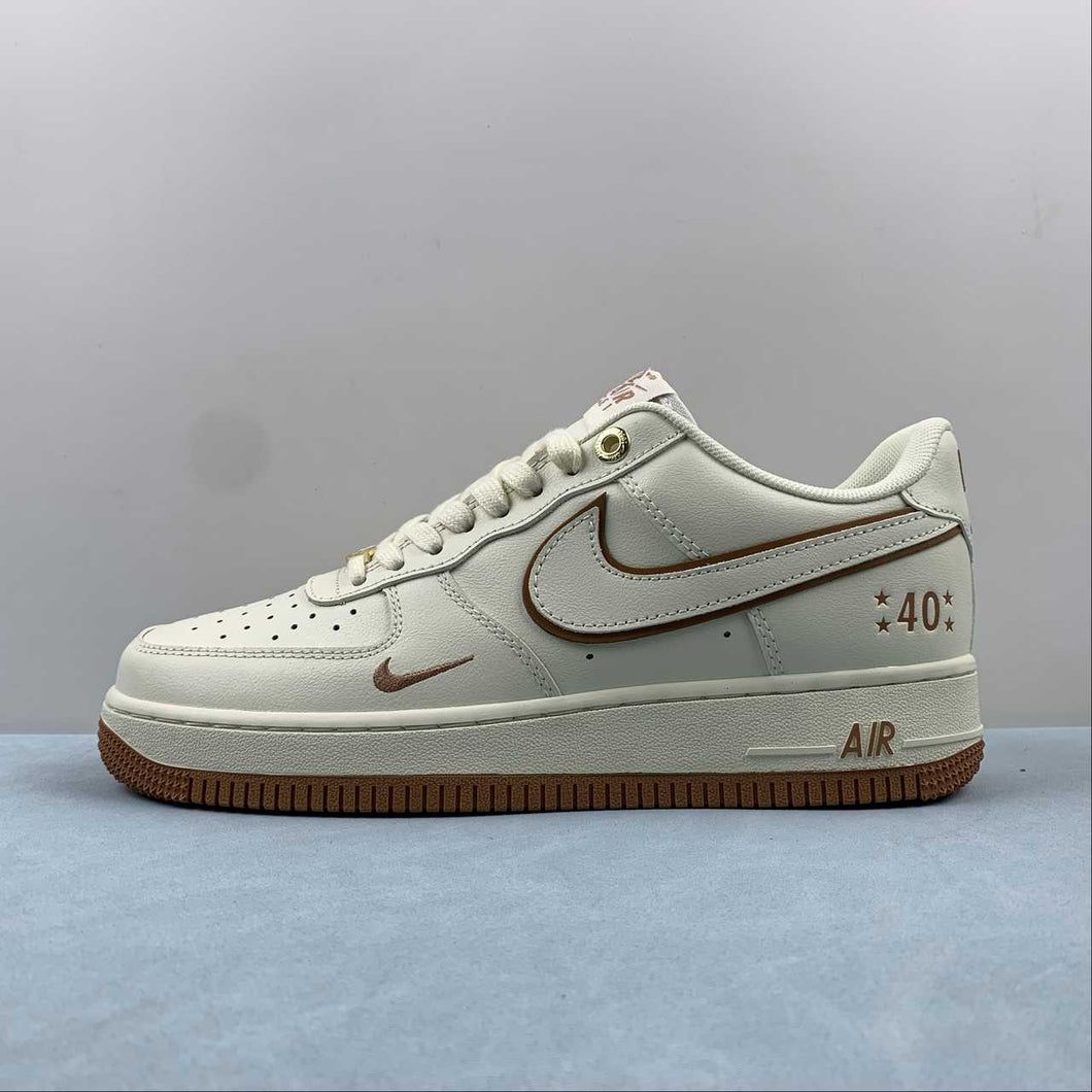 Air Force 1 07 Low Cream White Brown Gold DQ7658-109