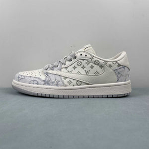Fragment Design x Travis Scott x Air Jordan 1 Low OG SP Off White Blue Gray SJ2068-007