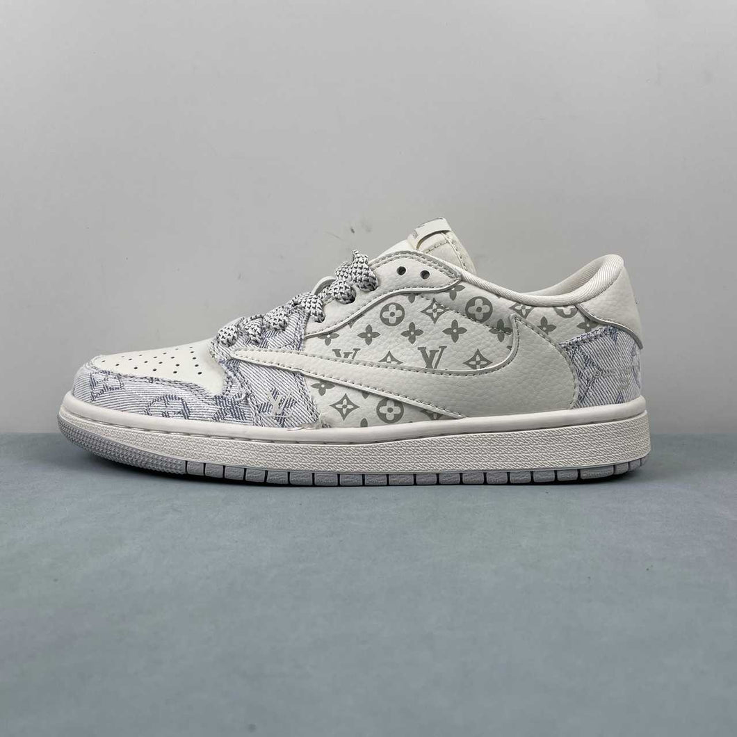 Fragment Design x Travis Scott x Air Jordan 1 Low OG SP Off White Blue Gray SJ2068-007
