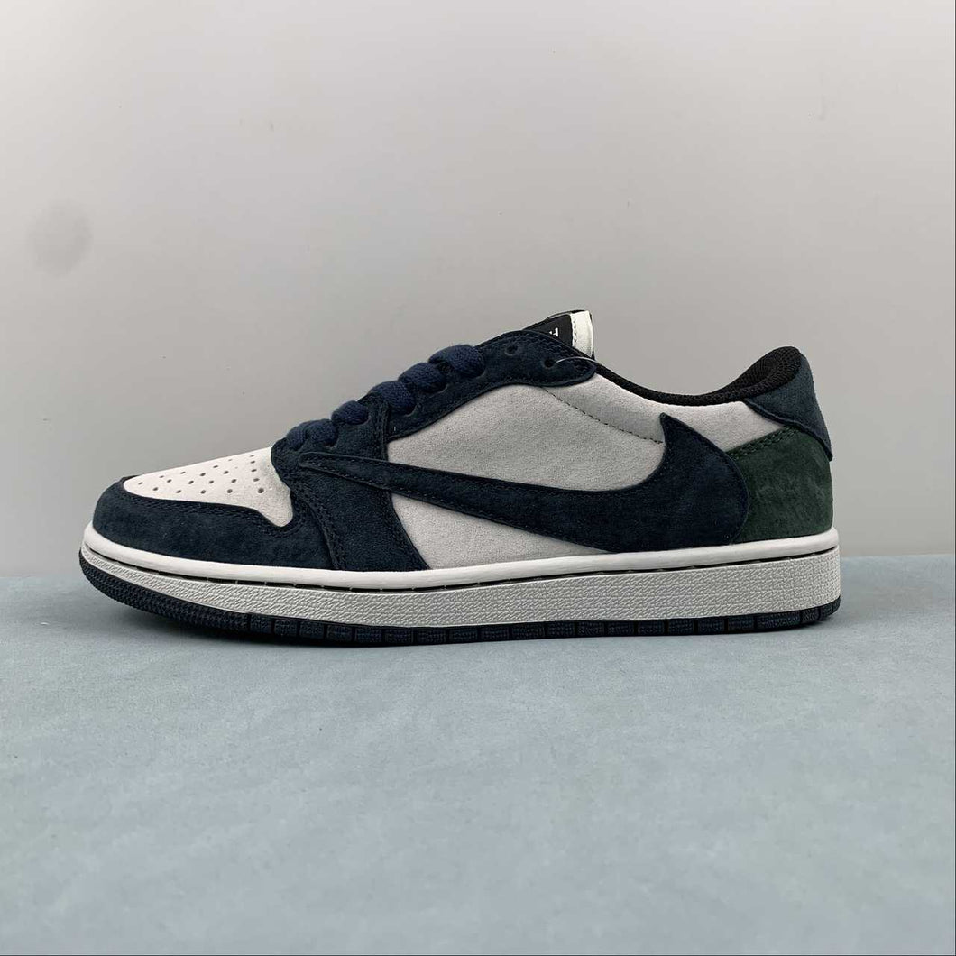 Travis Scott x Air Jordan 1 Low OG Suede Dark Green Blue DM7866-819